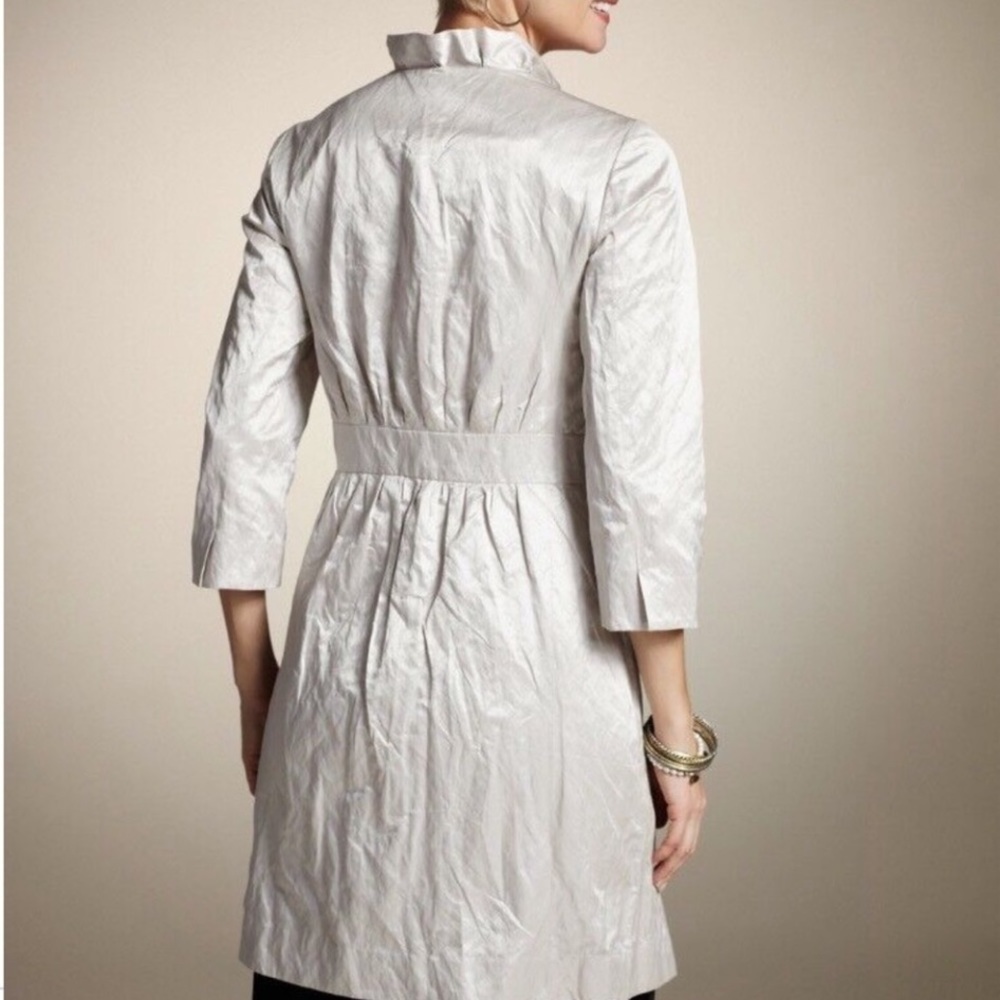 Chico's Pearl Silver Trench Coat - Picture 4 of 9